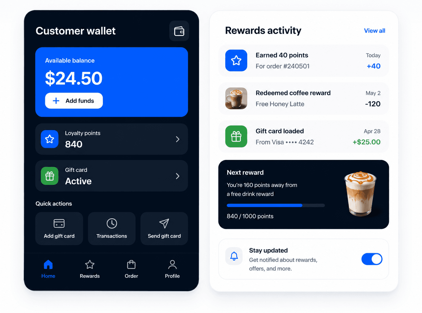 Restaurant loyalty software for repeat customer relationships. shown in the BranchOrbit product interface